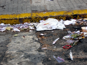 Littered streets